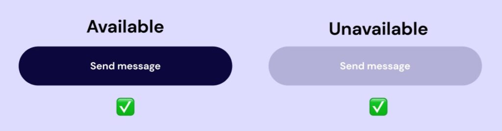available and unavailable buttons ux forms