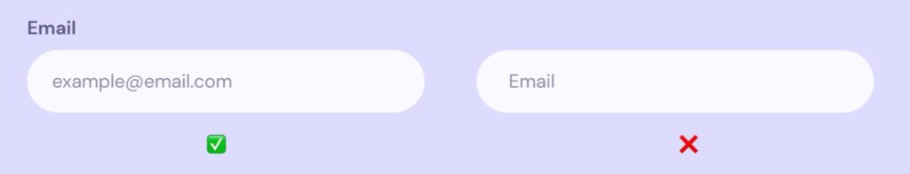 label above input field ux