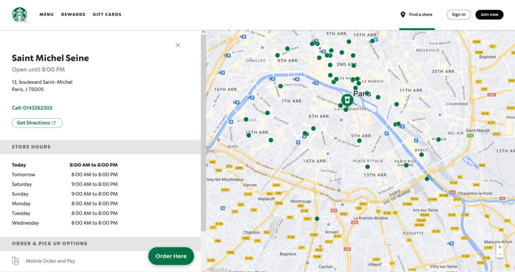 store locator details ux